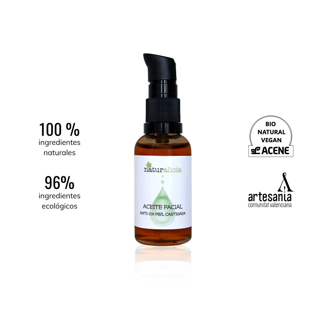 Aceite Facial Antioxidante – Sérum Calmante y Protector para Pieles Sensibles y Reactivas